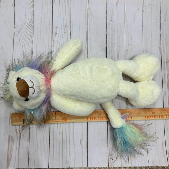 FAO Schwarz Dreamies Lion Plush Rainbow Mane and Tail Stuffed Toy Animal Cream - Picture 13 of 13
